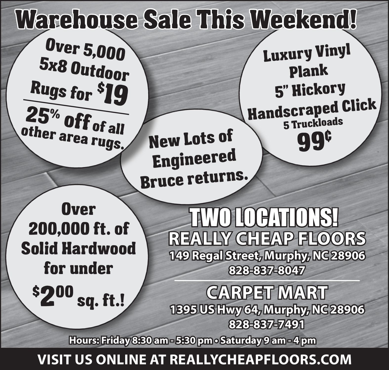 Warehouse Sale This Weekend By Really Cheap Floors In Murphy