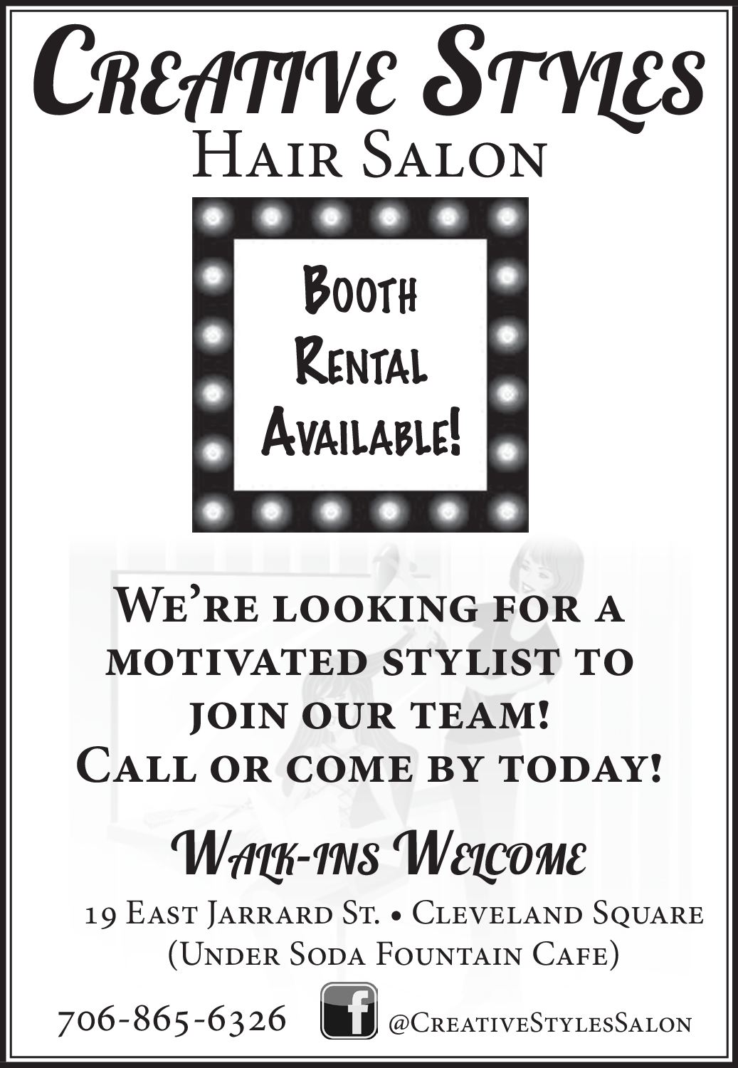 Booth Rental Available In Cleveland Ga Hair Salon Creative