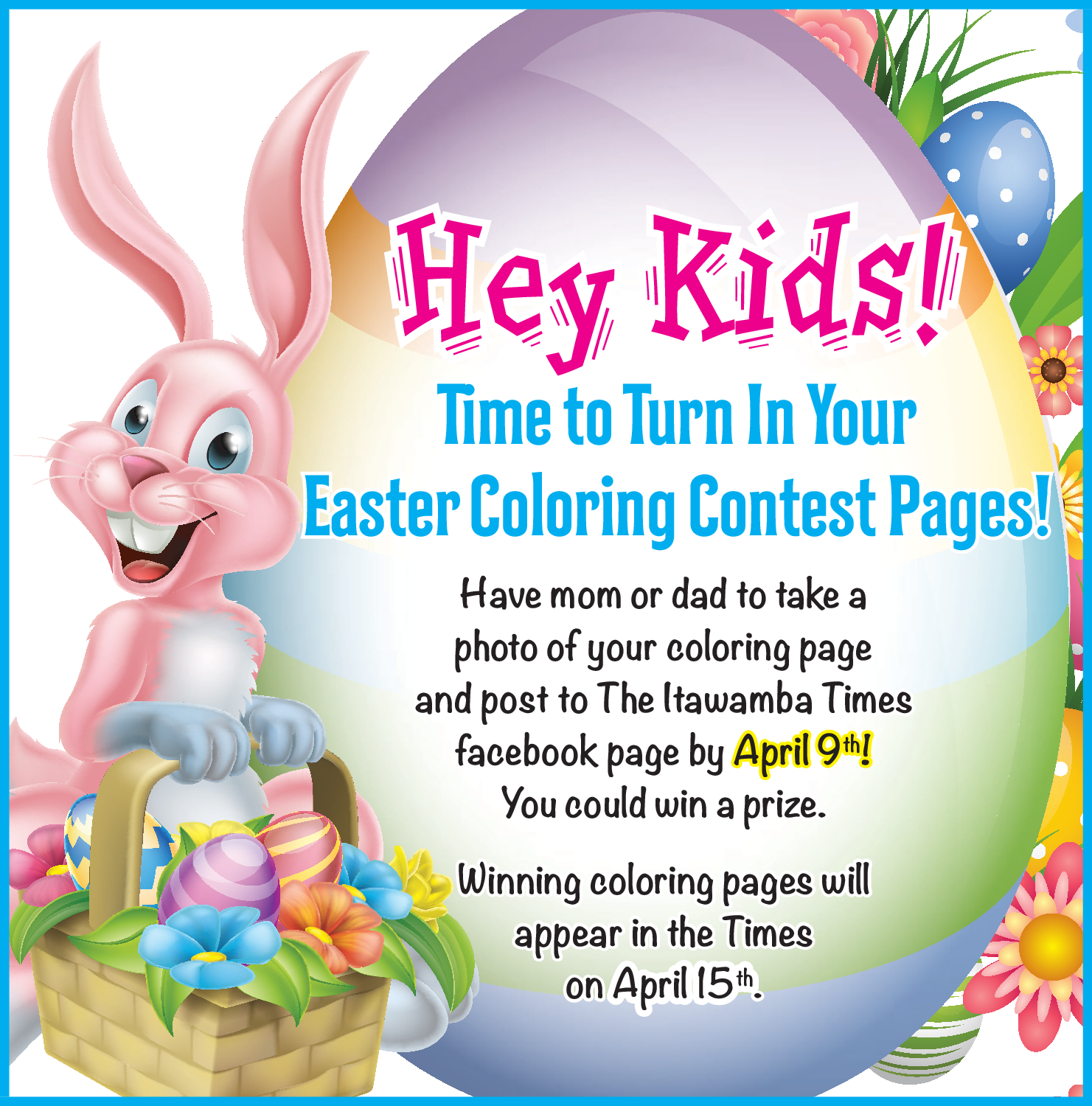 Easter Coloring Contest Pages In Fulton Ms Mass Media The