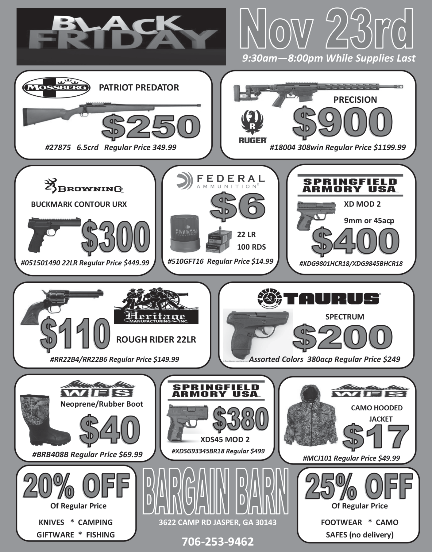 Black Friday Schedule In Jasper Ga Sporting Goods Equipment