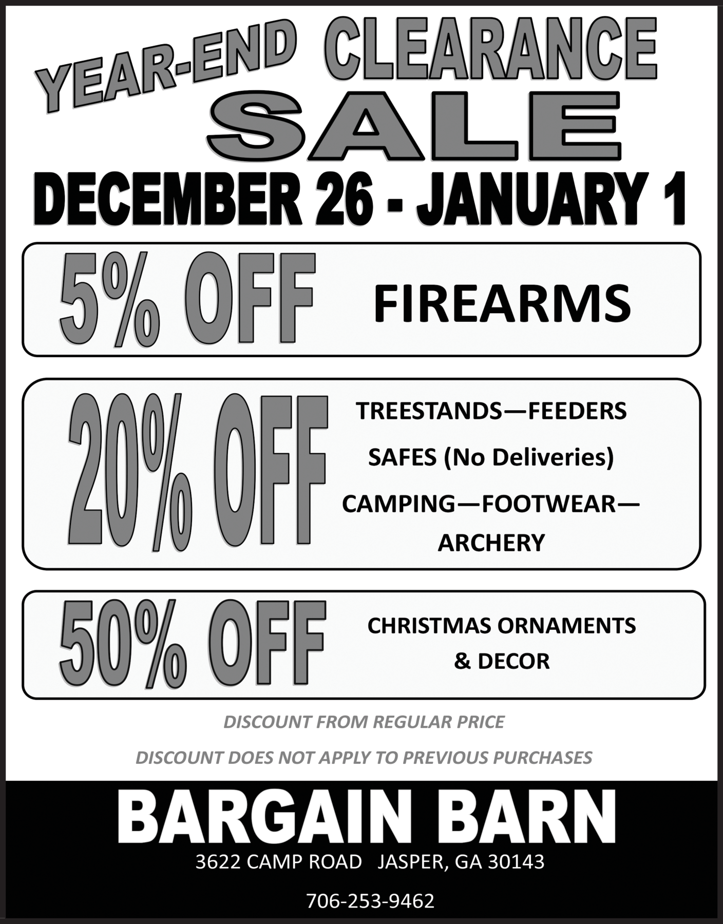 Year End Clearance Sale In Jasper Ga Footwear Bargain Barn